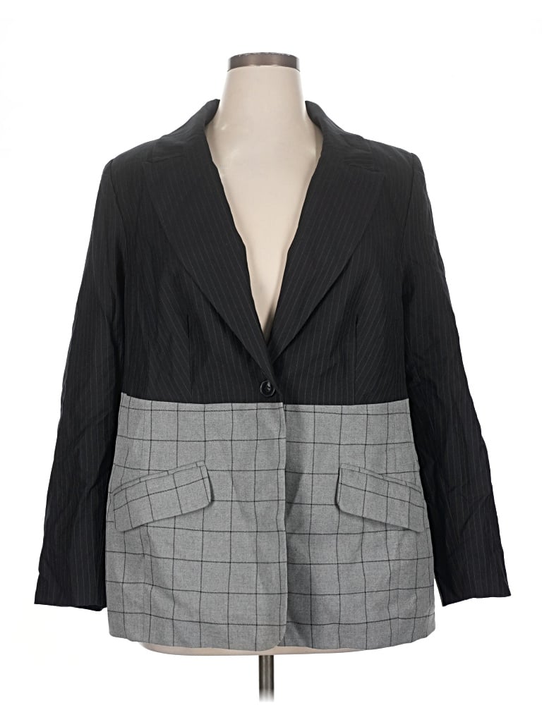 Pre-owned Eloquii Blazer Jacket In Gray