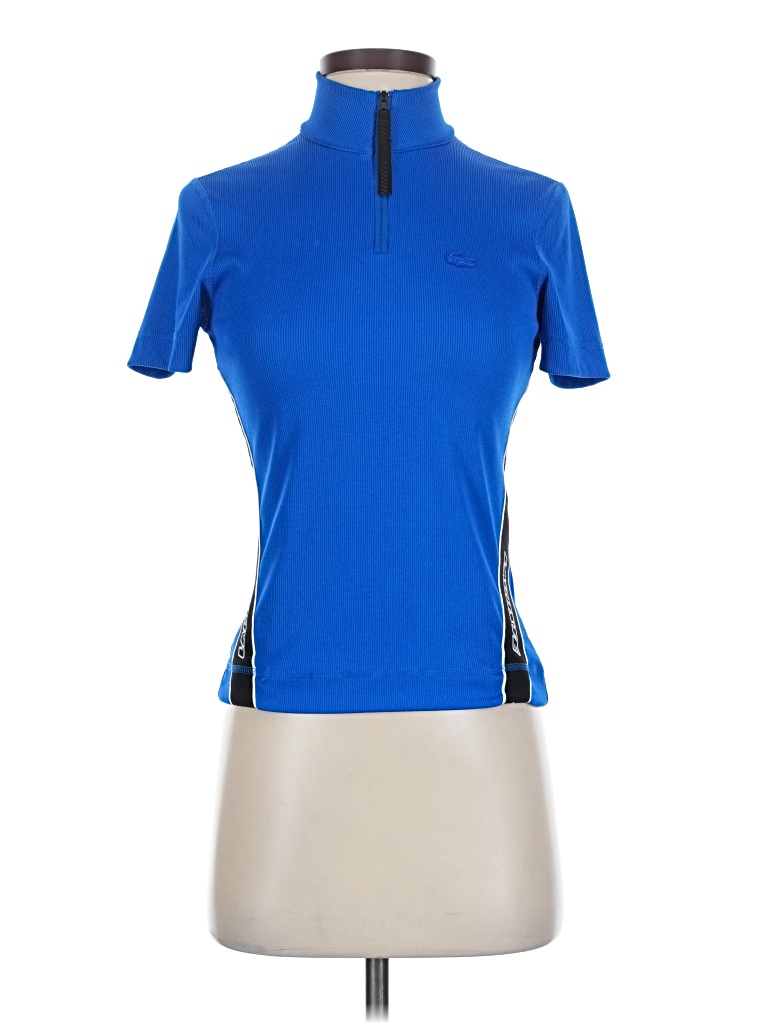 Pre-owned Lacoste Short Sleeve Turtleneck In Blue