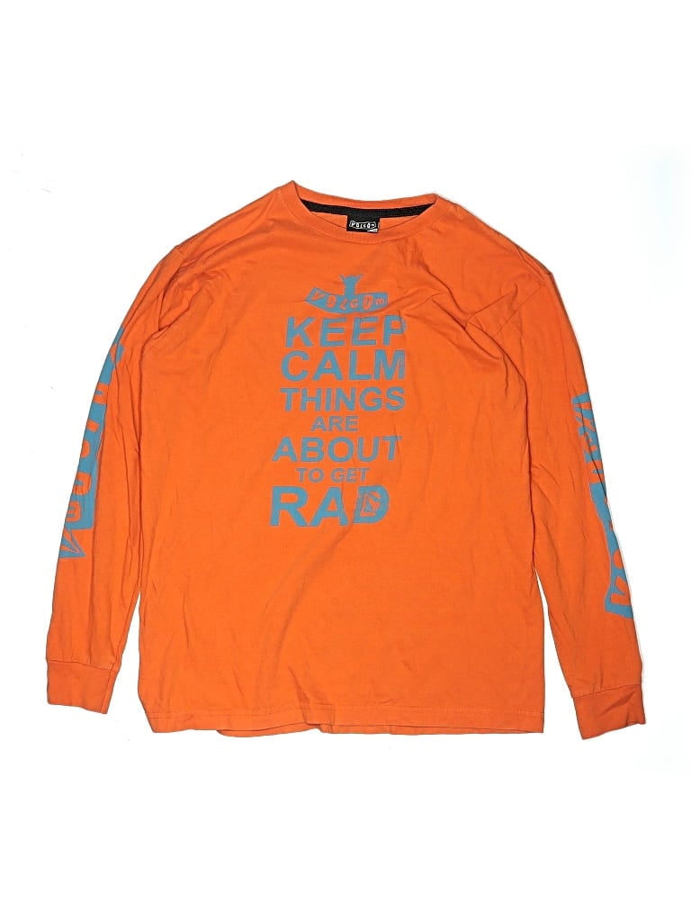 Pre-owned Volcom Kids' Long Sleeve T-shirt In Orange