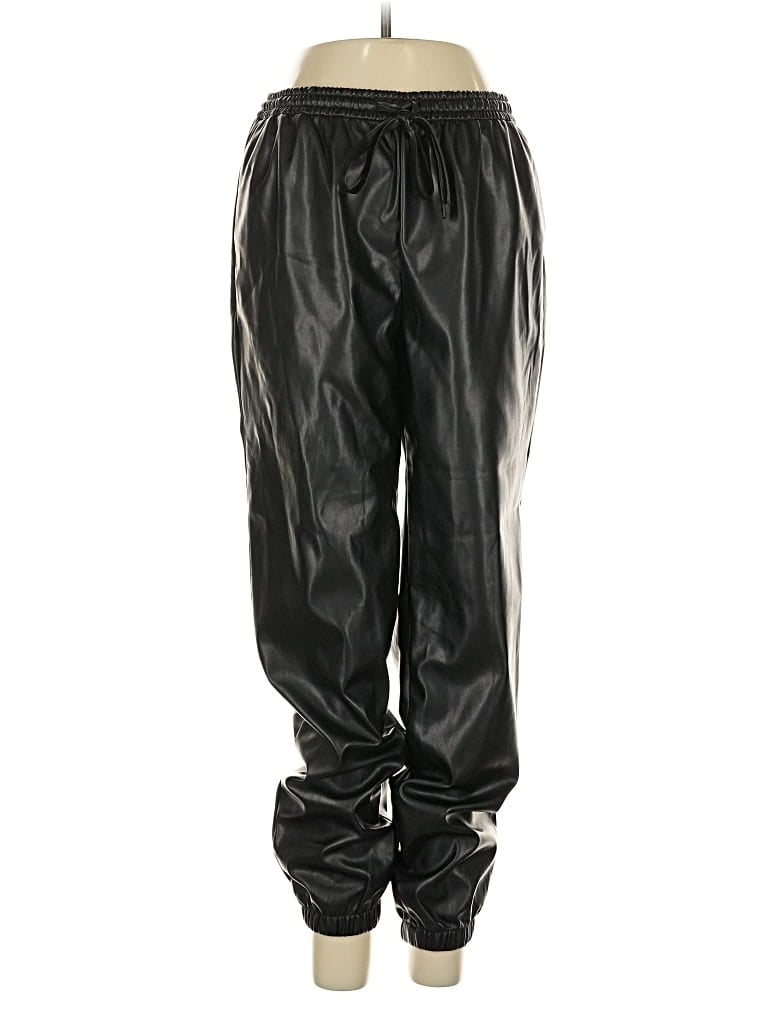 Pre-owned Natori Faux Leather Pants In Black