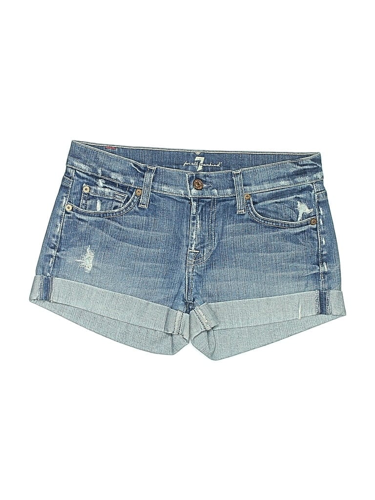 Pre-owned 7 For All Mankind Denim Shorts In Blue