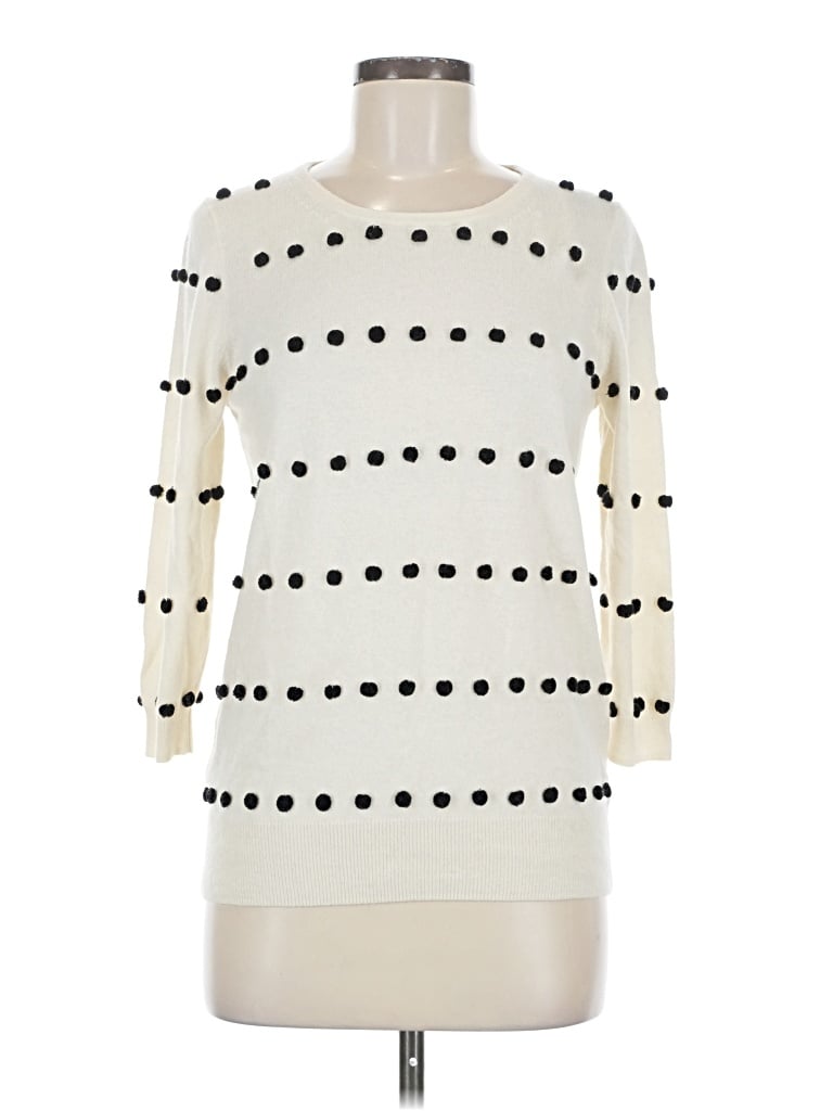 Pre-owned J.crew Factory Store Pullover Sweater In White