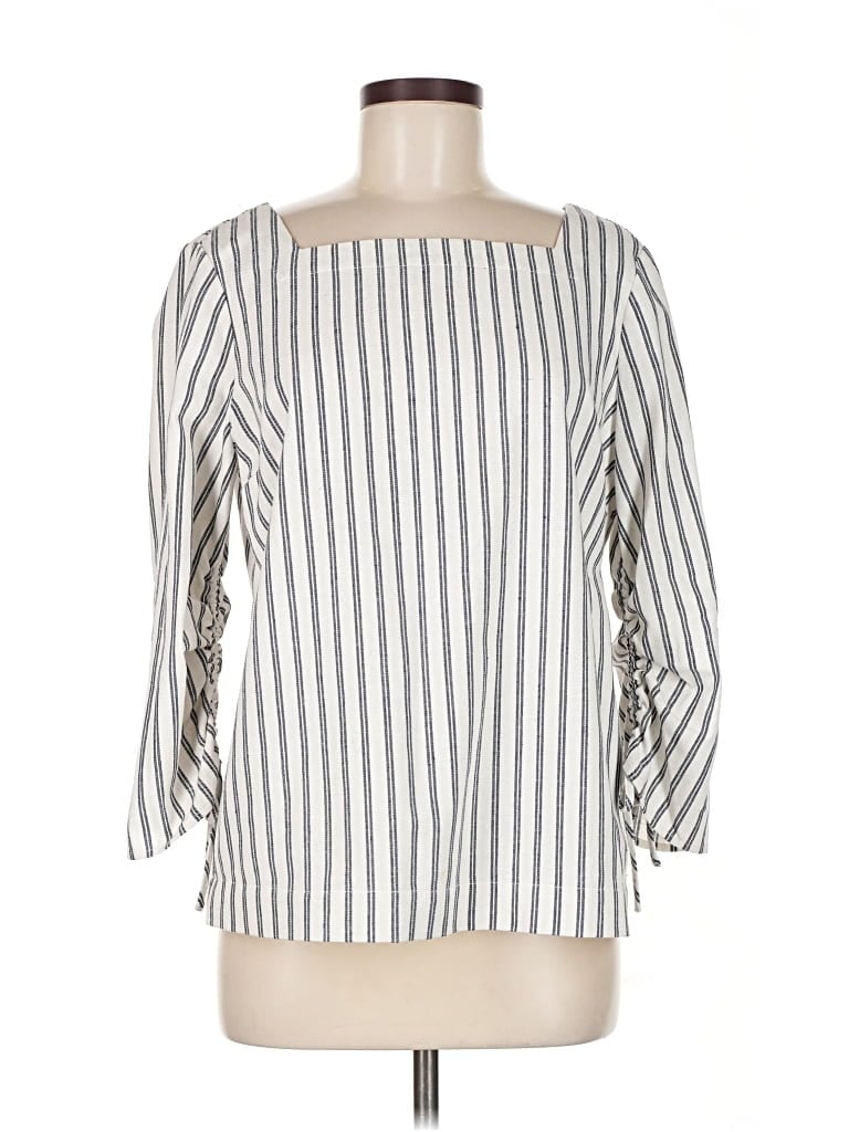 Pre-owned Neiman Marcus 3/4 Sleeve Blouse In White