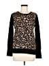 Ecru Animal Print Black Pullover Sweater Size M - photo 1
