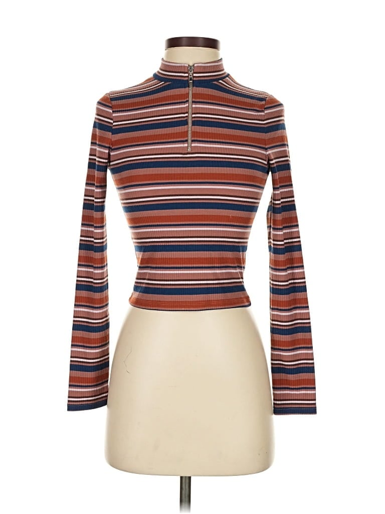 Pre-owned Me To We Long Sleeve Top Brown Turtleneck Tops