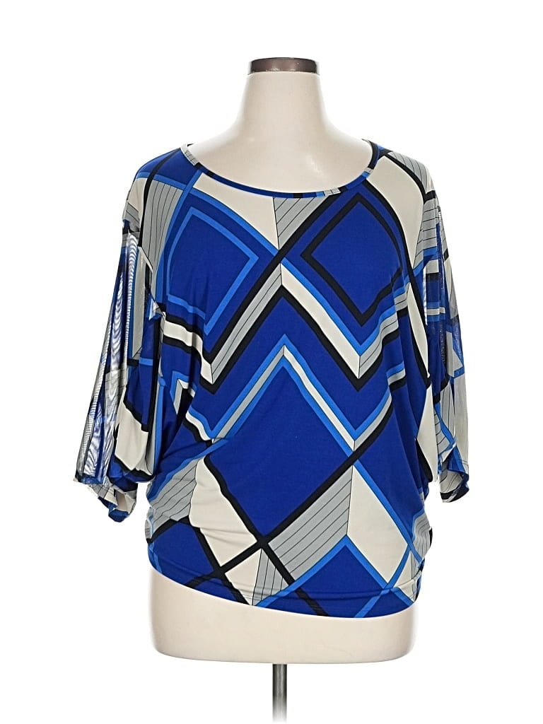 Pre-owned Style & Co 3/4 Sleeve Blouse In Blue