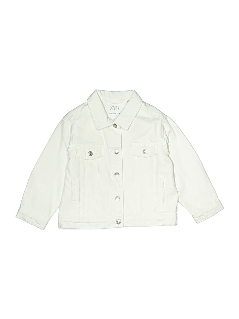 Pre-owned Zara Baby Kids' Denim Jacket In White