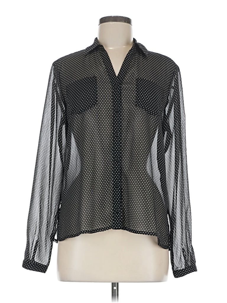 Pre-owned The Limited Long Sleeve Blouse In Black