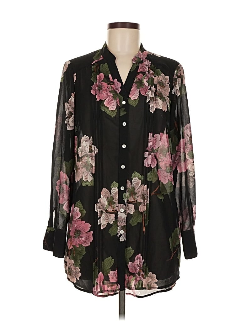 Pre-owned Nanette Lepore Long Sleeve Blouse In Black