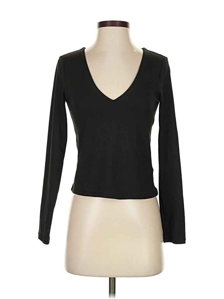 Pre-owned Old Navy Long Sleeve Top Black V Neck Tops