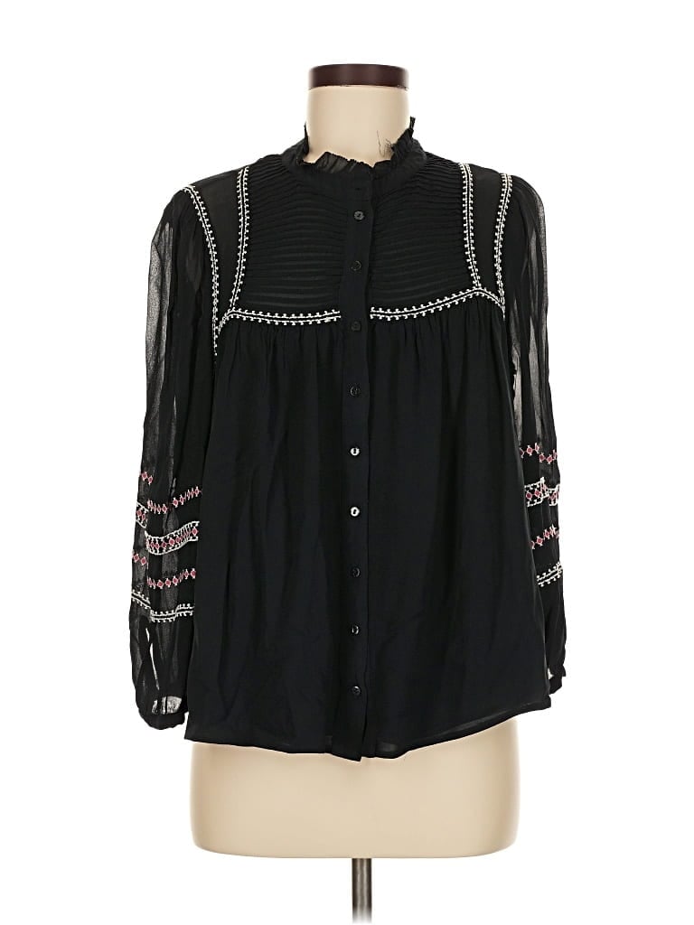 Pre-owned Ba&sh Long Sleeve Blouse In Black
