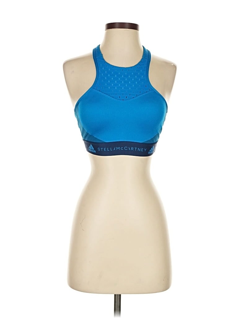 Pre-owned Adidas Stella Mccartney Tank Top Blue Halter Neckline Tops