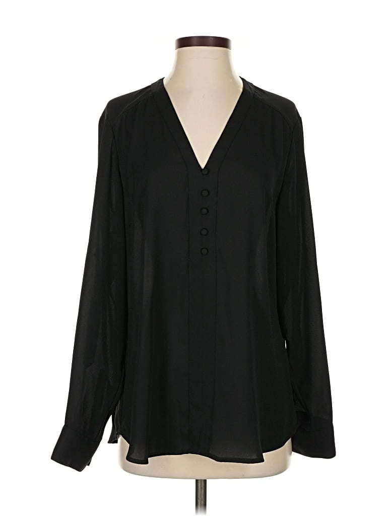 Pre-owned Express Long Sleeve Blouse In Black