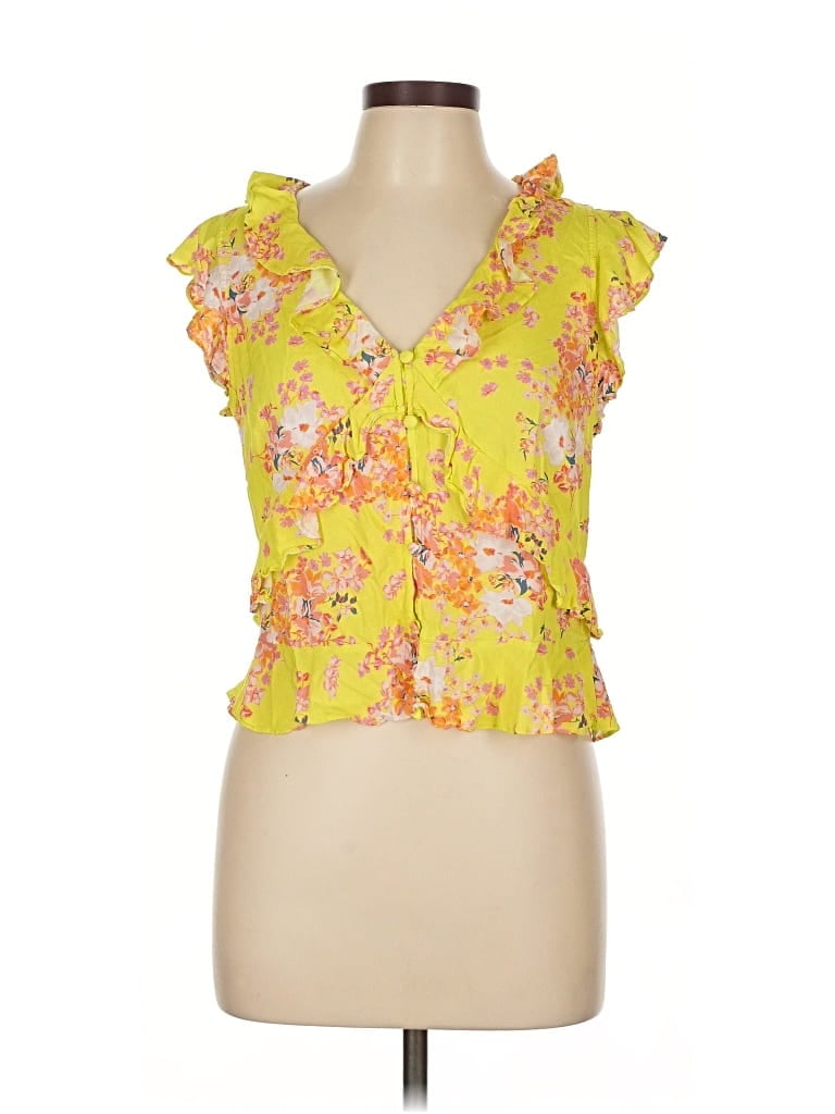 Pre-owned Maeve By Anthropologie Sleeveless Blouse In Yellow