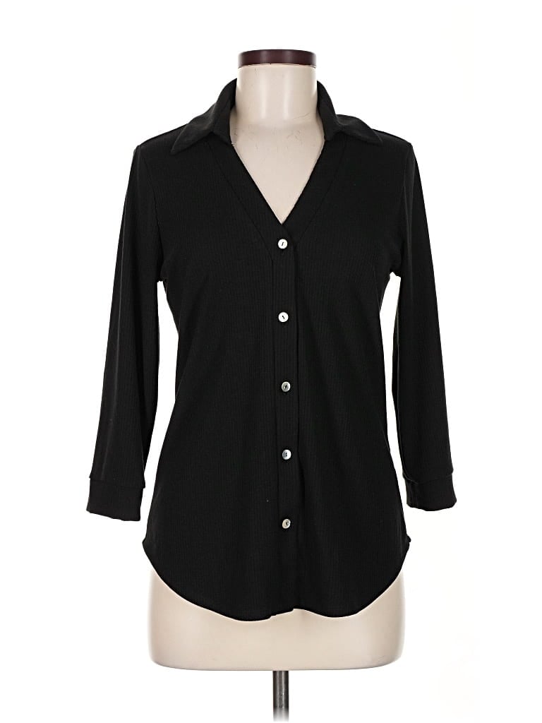 Pre-owned Beacon 3/4 Sleeve Blouse In Black