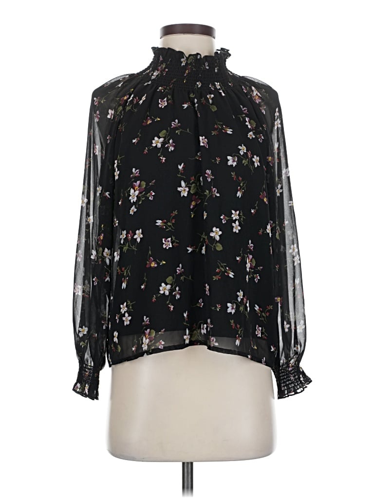 Pre-owned Madewell Long Sleeve Blouse In Black