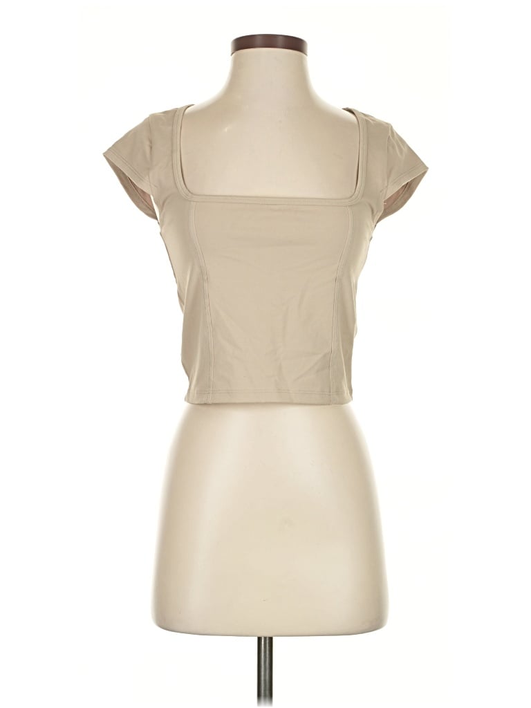 Pre-owned Abercrombie & Fitch Tube Top Tan Strapless Neckline Tops In Brown