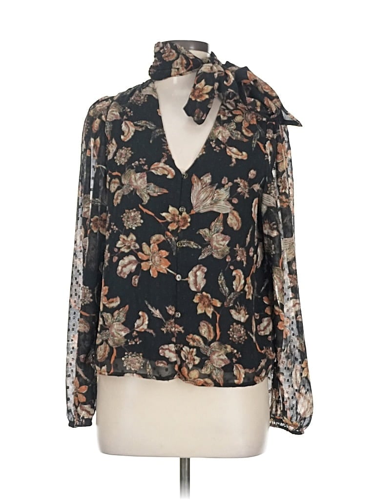 Pre-owned Walter Baker Long Sleeve Blouse In Black