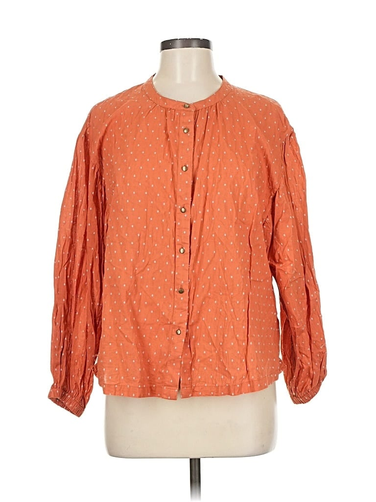 Pre-owned Fat Face 3/4 Sleeve Blouse In Orange
