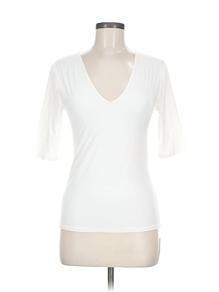 Pre-owned White House Black Market Short Sleeve T-shirt In White