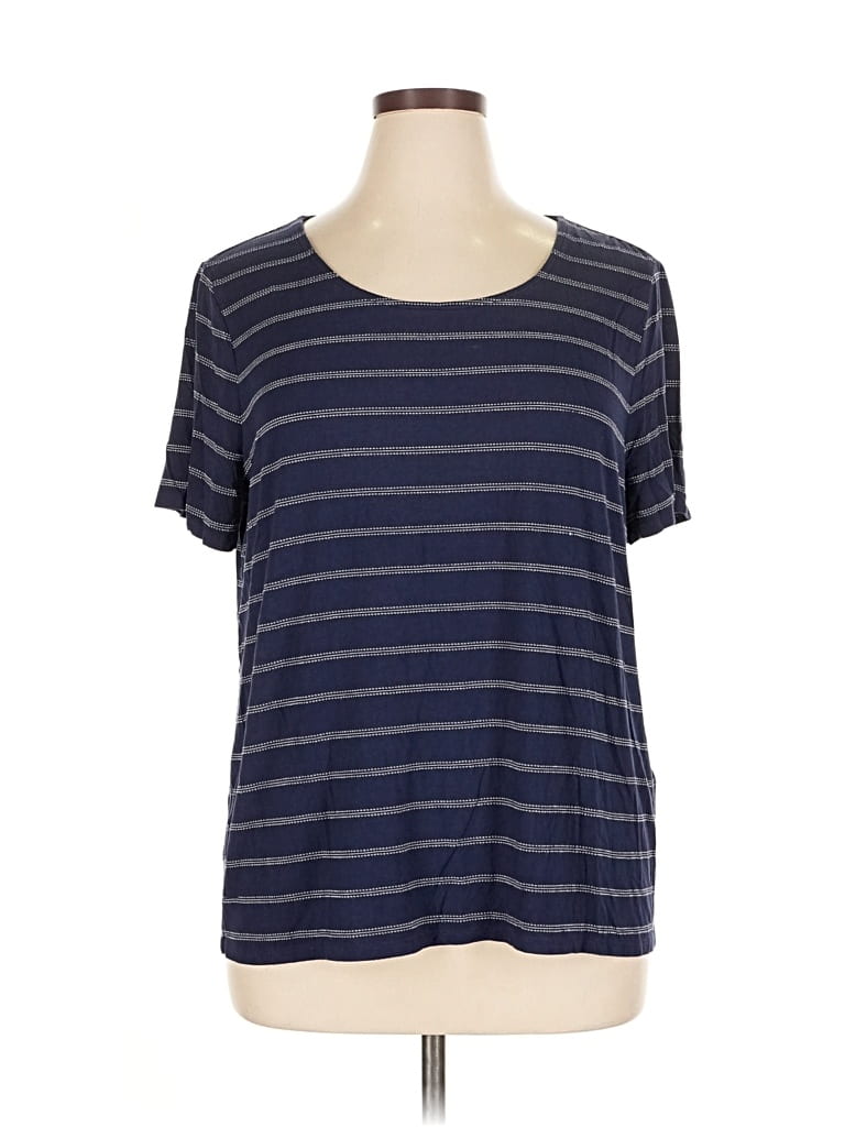 Pre-owned Chico's Short Sleeve T-shirt In Blue