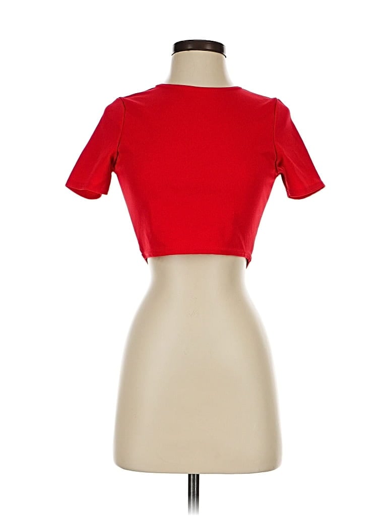 Pre-owned Nasty Gal Inc. Short Sleeve Top Red Sweetheart Neckline Tops