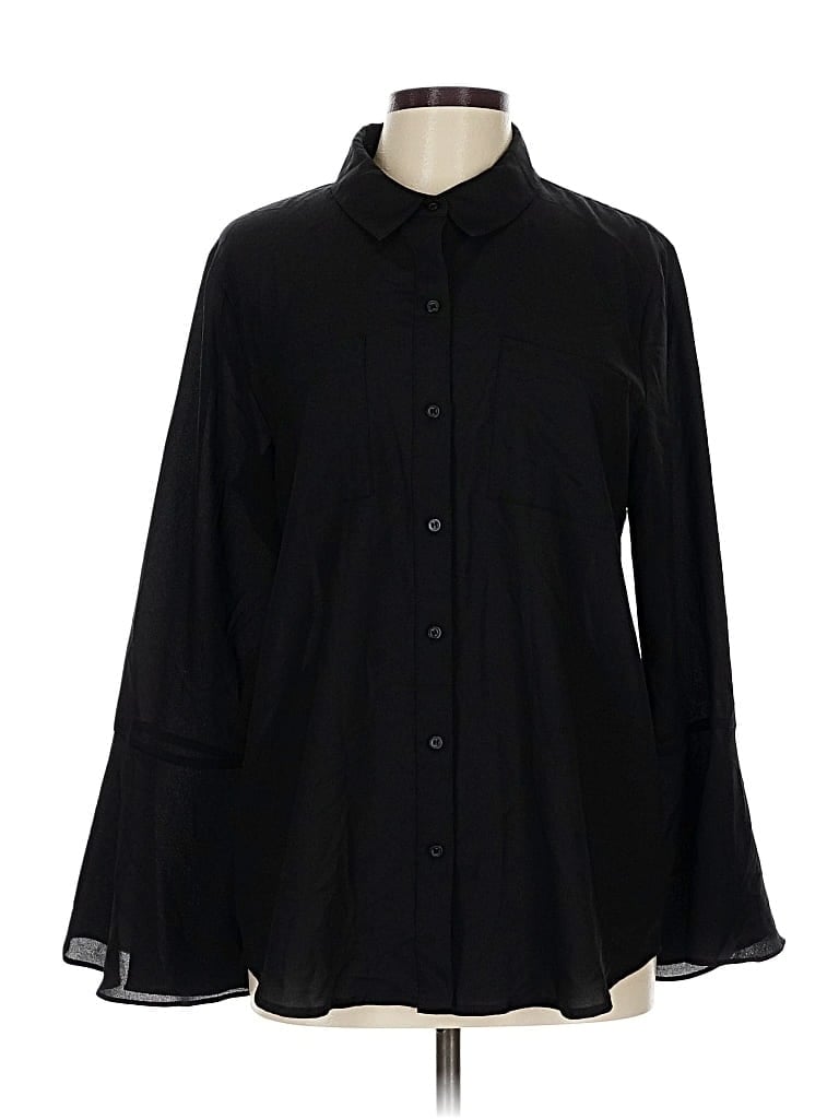 Pre-owned Calvin Klein Long Sleeve Blouse In Black