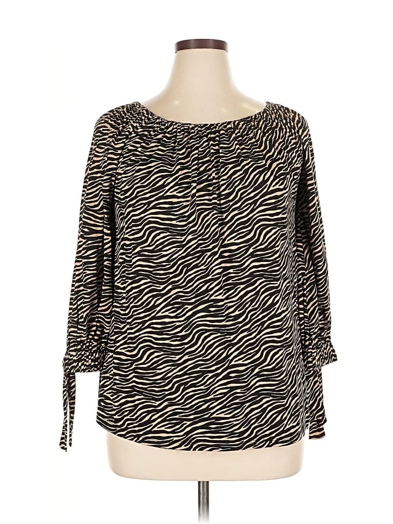 Michael Michael Kors Long Sleeve Blouse In Multi
