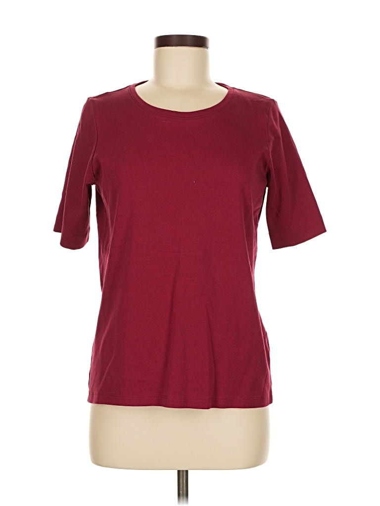 Pre-owned L.l.bean Short Sleeve T-shirt In Burgundy