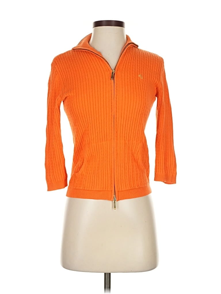 Pre-owned Polo Ralph Lauren Cardigan Sweater In Orange