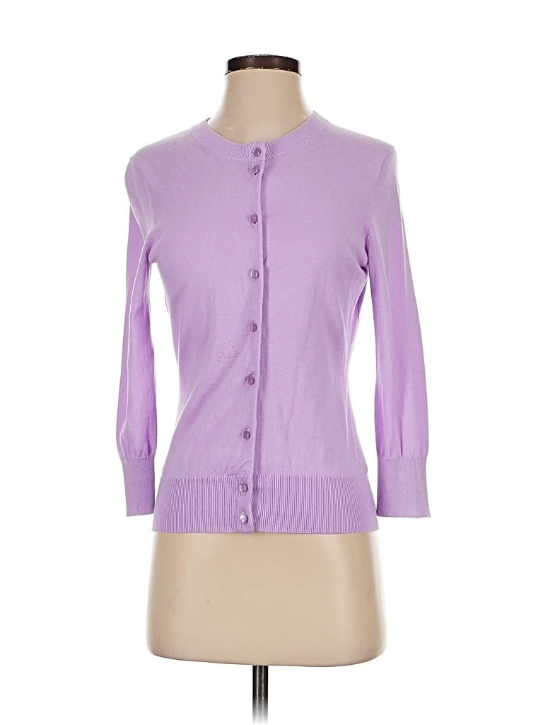 Pre-owned J.crew Factory Store Cardigan Sweater In Purple