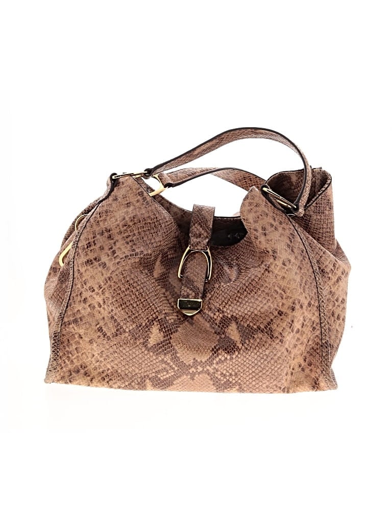 Pre-owned G.i.l.i. Got It Love It Leather Satchel In Brown