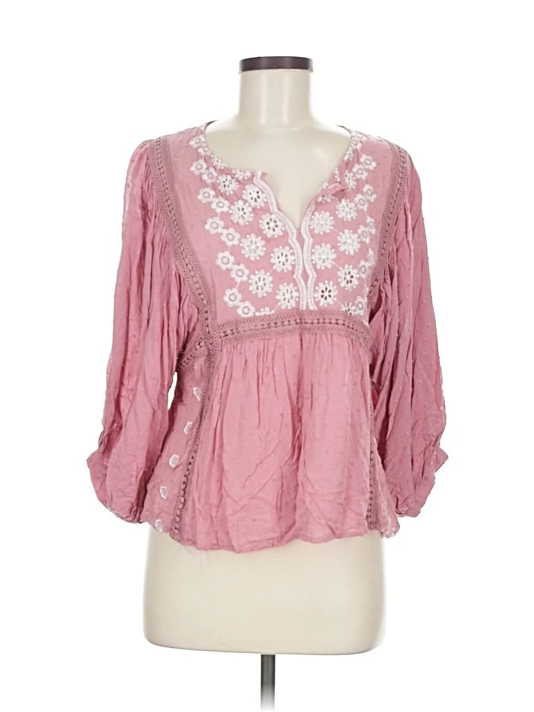 Pre-owned Liv Los Angeles 3/4 Sleeve Blouse In Pink