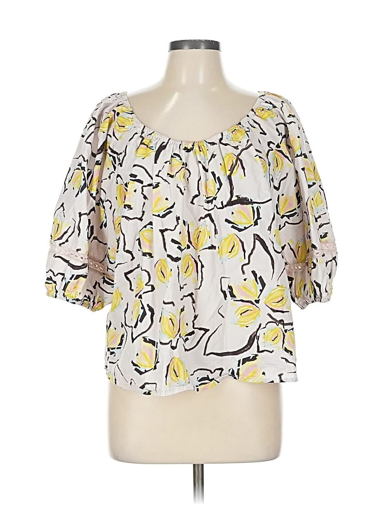 Pre-owned Velvet By Graham & Spencer 3/4 Sleeve Blouse In Yellow