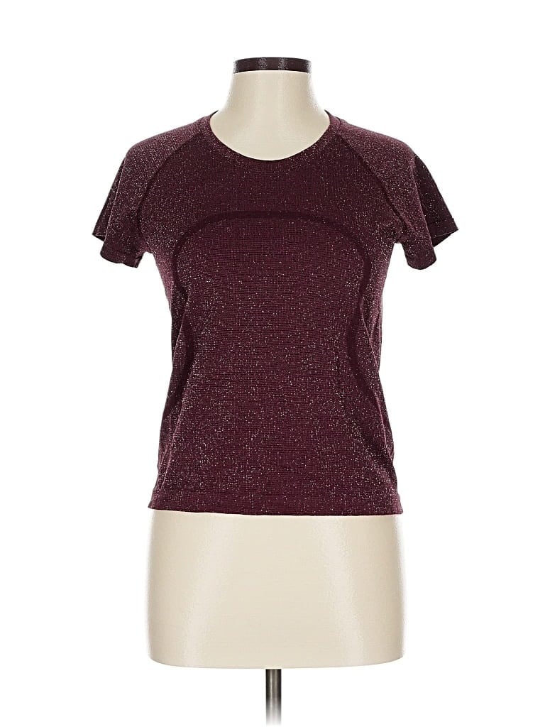 Pre-owned Lululemon Athletica Active T-shirt In Burgundy