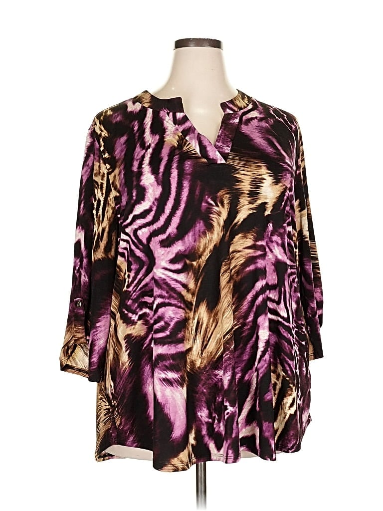 Pre-owned Dear Scarlett 3/4 Sleeve Blouse In Purple