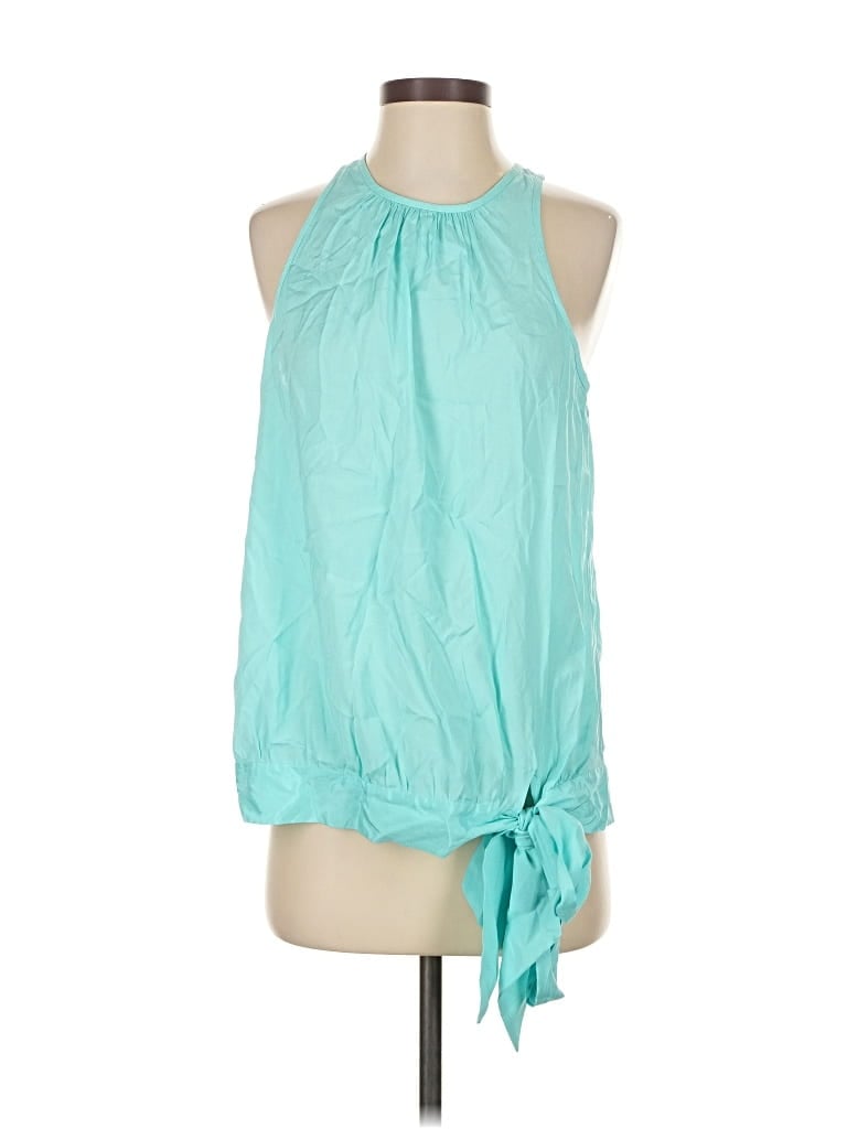 Trina Turk Tank Top Teal Halter Neckline Tops In Blue