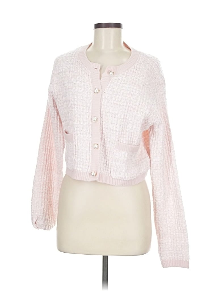 Pre-owned Blue Rain Cardigan Sweater In Pink