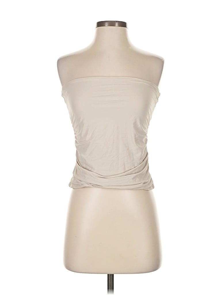 Pre-owned Abercrombie & Fitch Tube Top Tan Strapless Neckline Tops In Brown