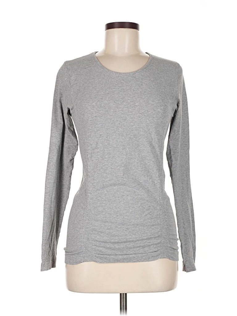 Pre-owned Athleta Long Sleeve T-shirt In Gray