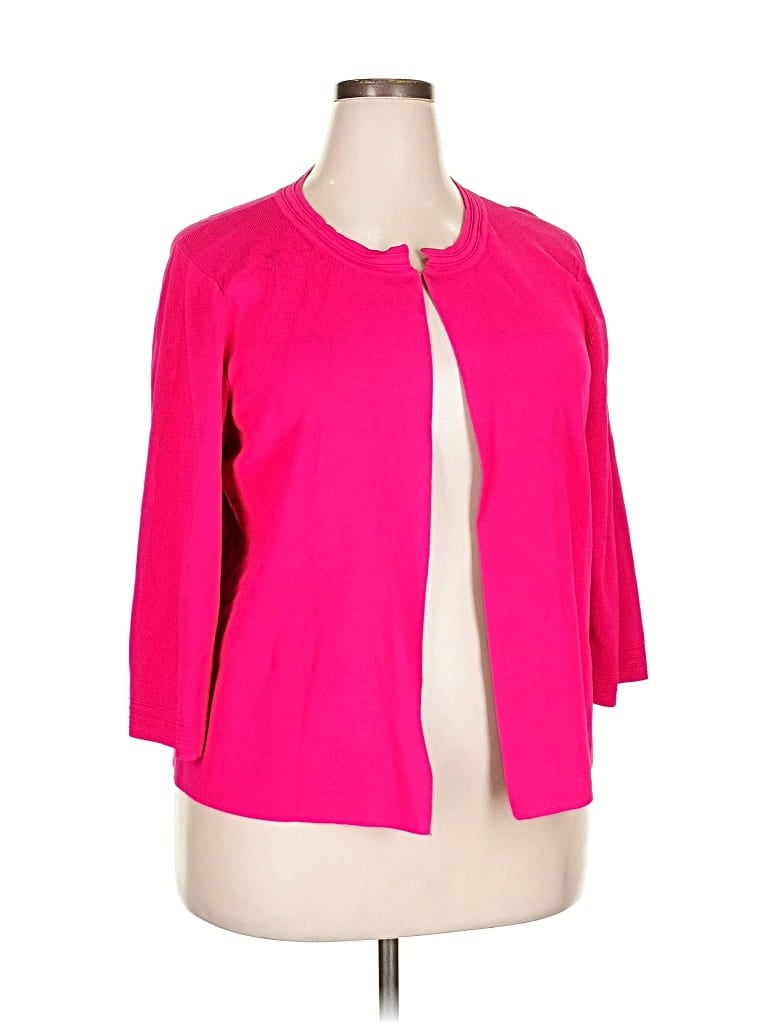 Pre-owned Cable & Gauge Cardigan Sweater In Pink