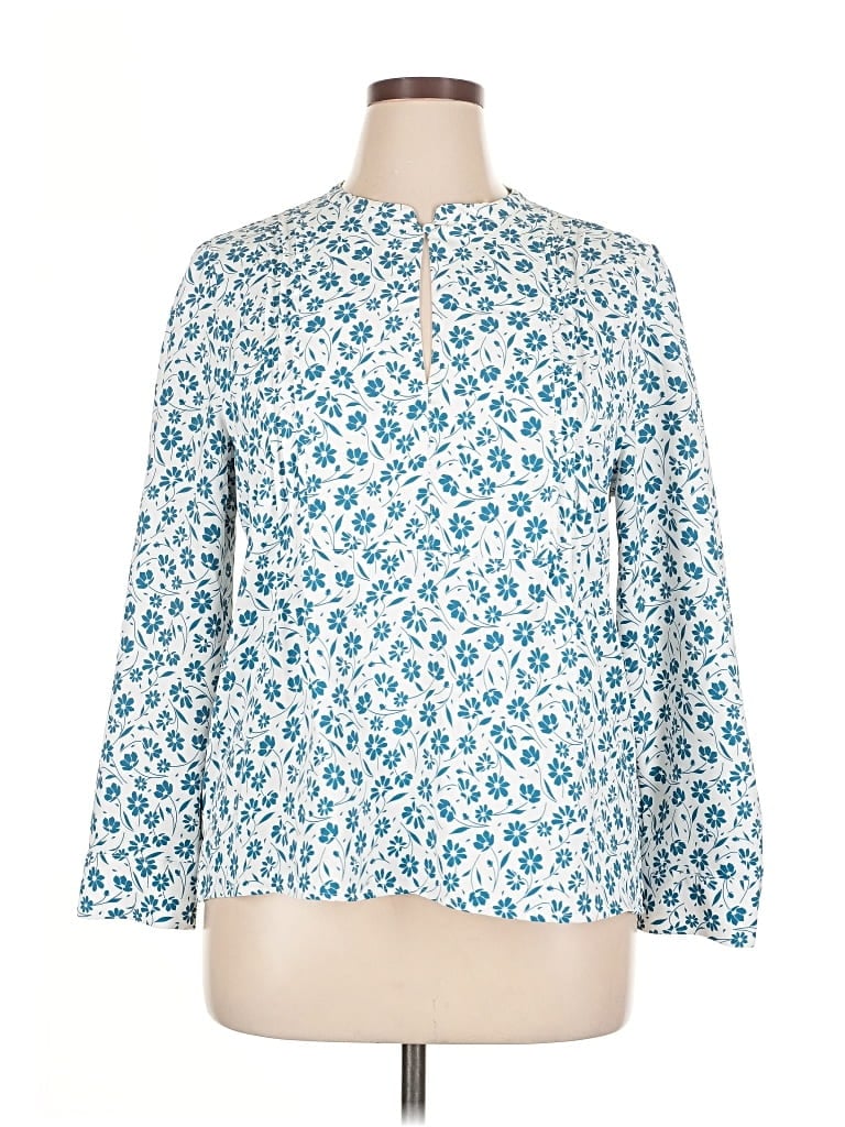 Pre-owned Ann Taylor 3/4 Sleeve Blouse In Blue