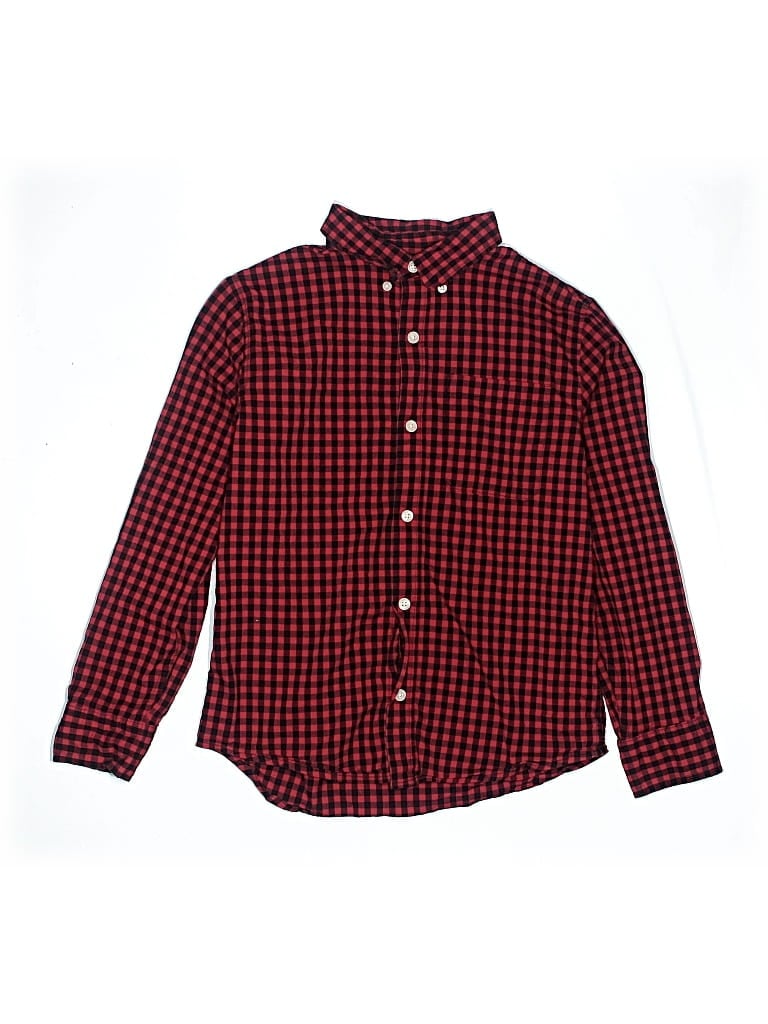Pre-owned Old Navy Kids' Long Sleeve Button Down Shirt In Red