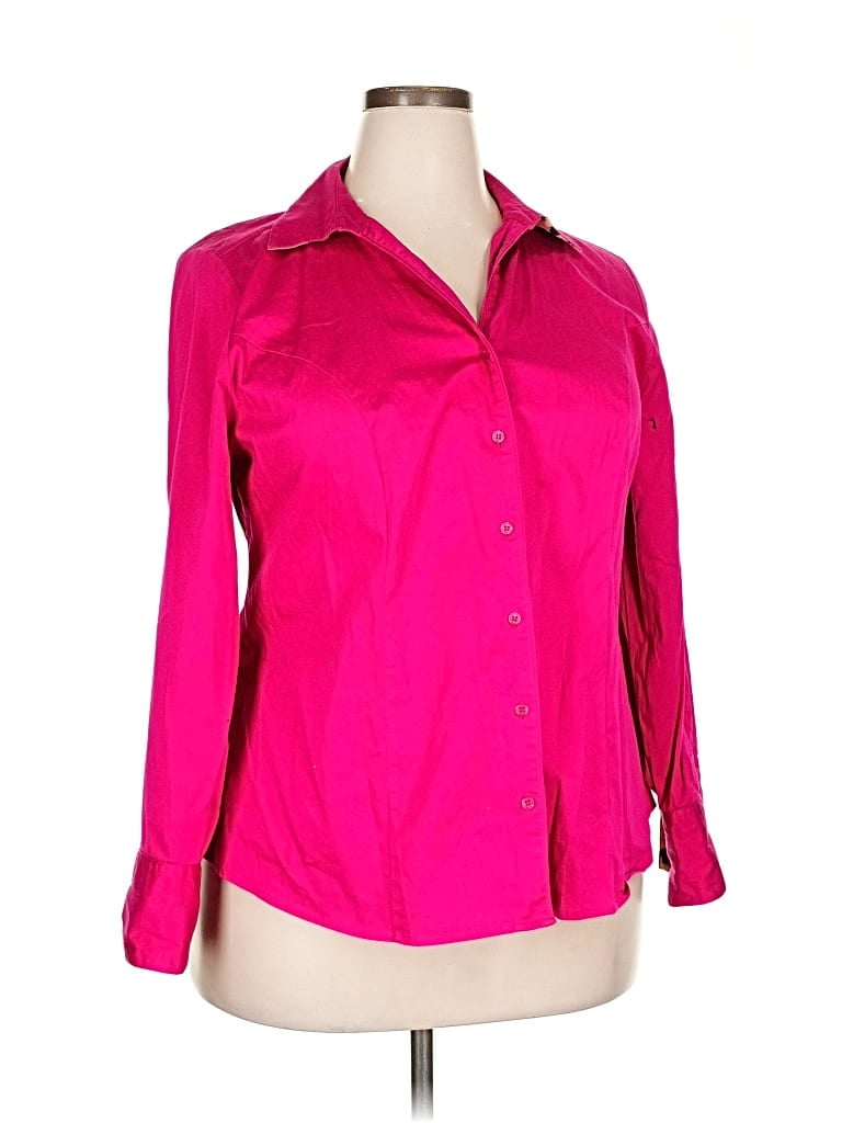 Pre-owned Lane Bryant Long Sleeve Blouse In Pink