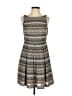 Muse 100% Polyester Chevron-herringbone Gray Casual Dress Size 4 - photo 1