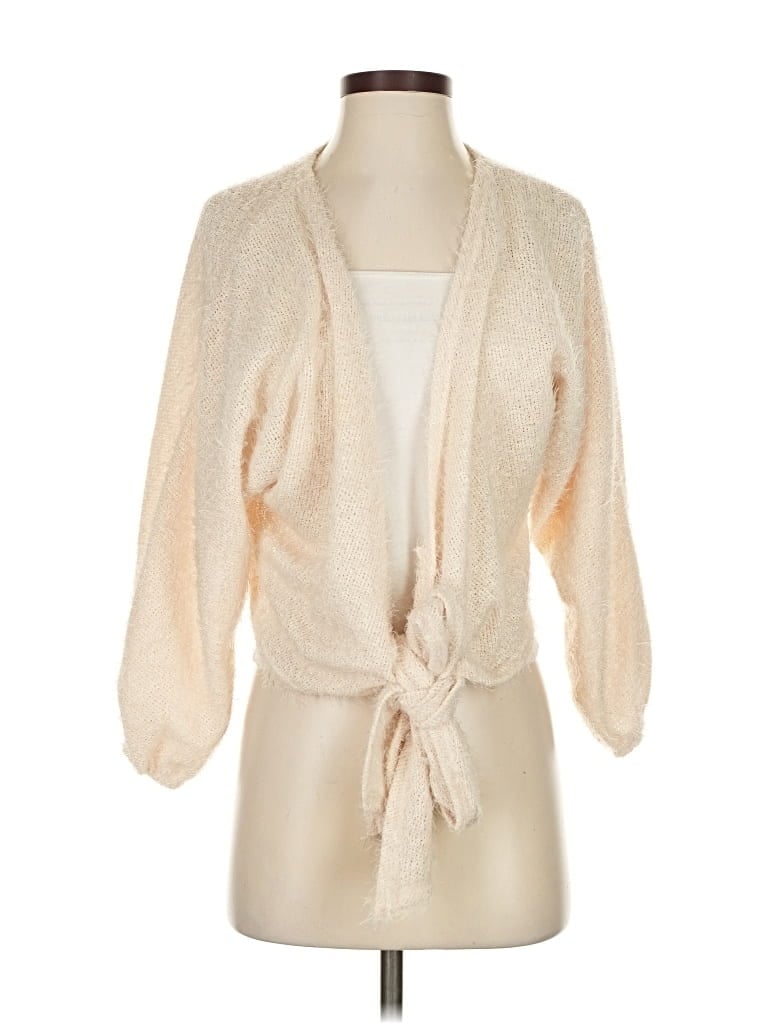 Pre-owned Papaya Cardigan Sweater In White