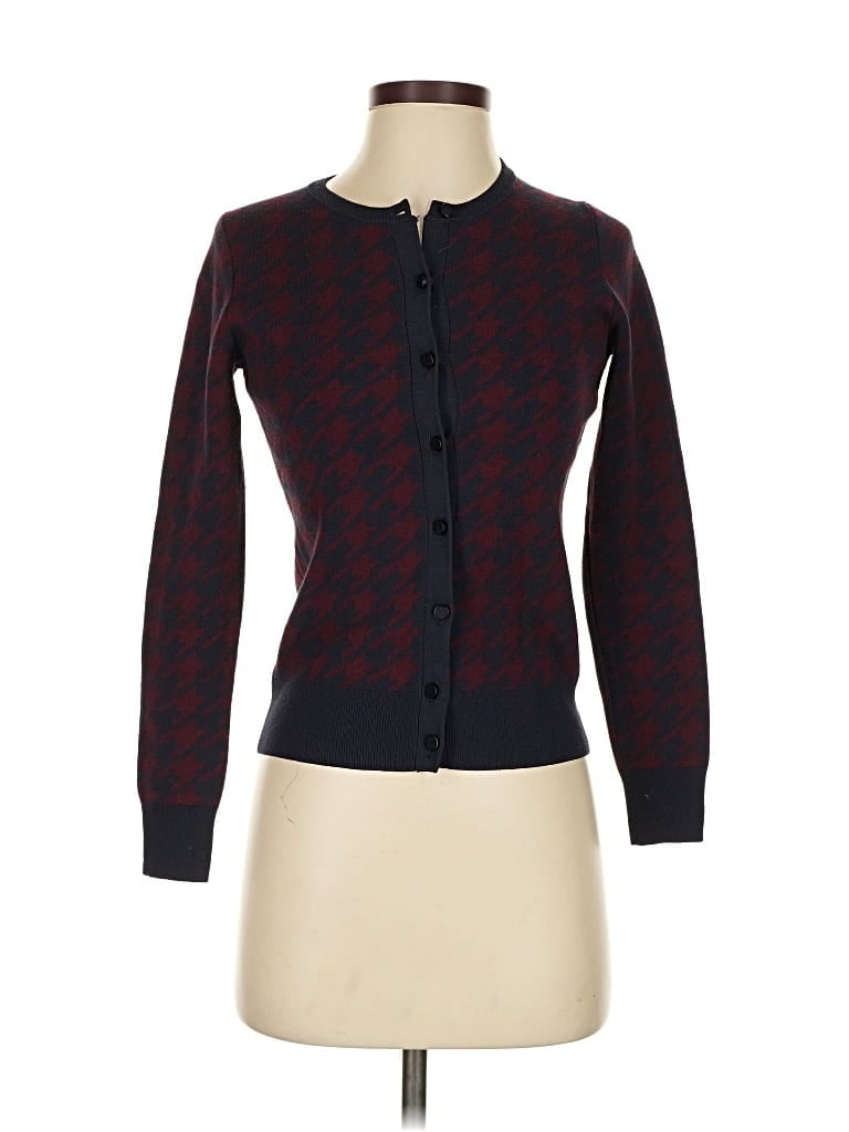 Pre-owned Ann Taylor Cardigan Sweater In Burgundy