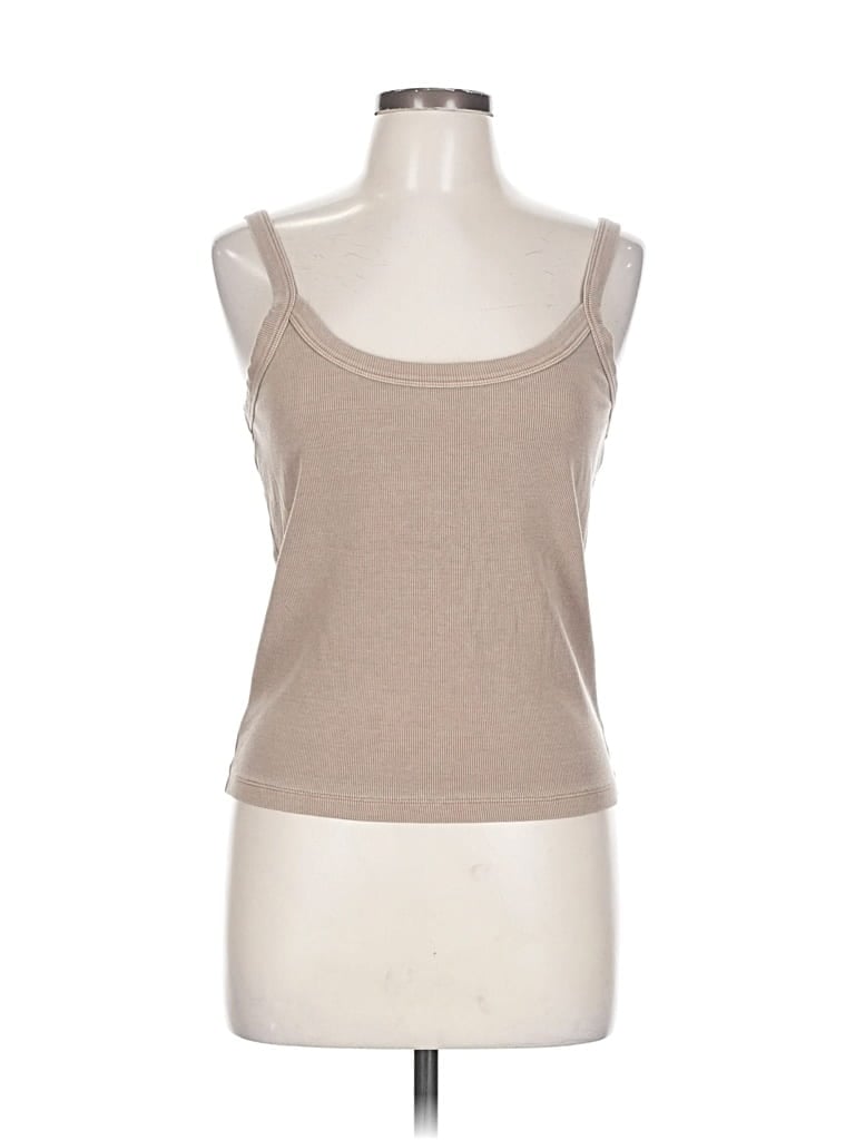 Pre-owned Marine Layer Tank Top Tan Strapless Neckline Tops In Brown