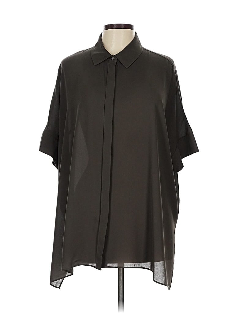 Pre-owned Alfani Short Sleeve Blouse In Black
