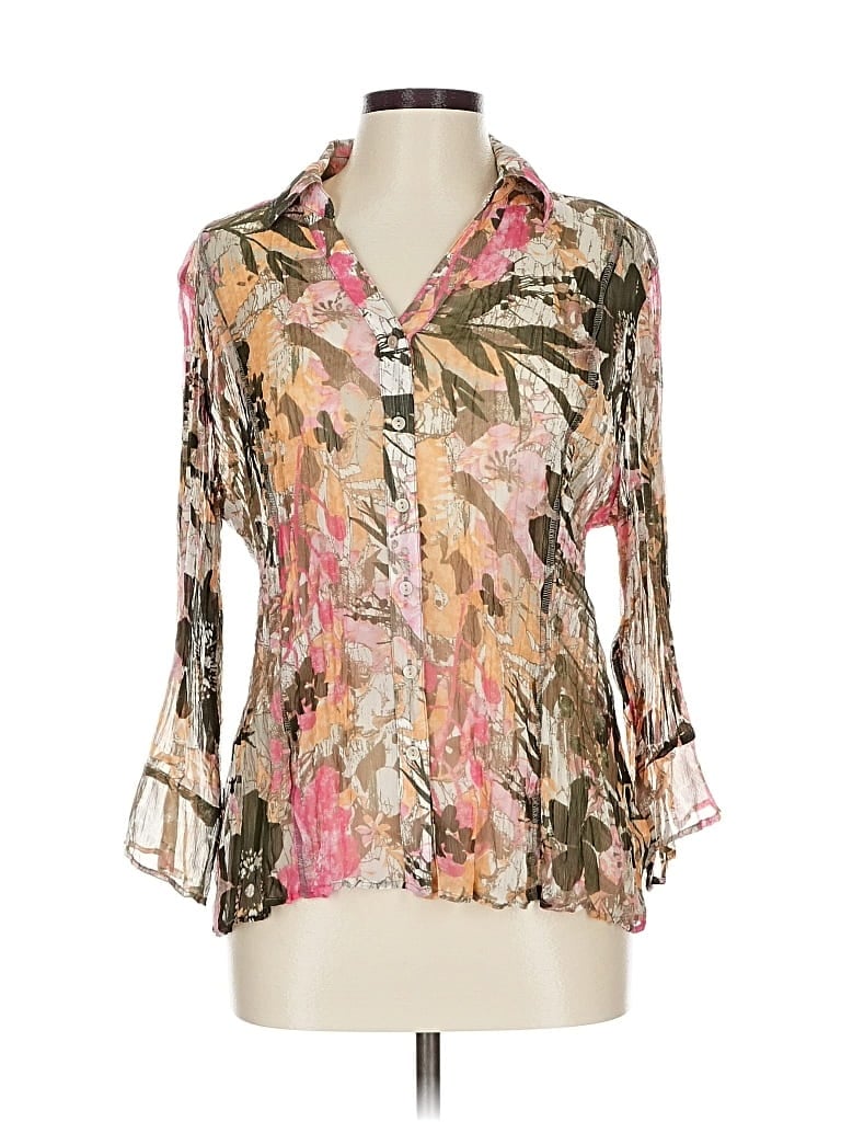 COLDWATER CREEK Pre-owned 3/4 Sleeve Blouse In Gold